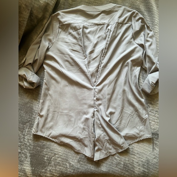 Apt. 9 Light Gray Lace Blouse - Picture 5 of 5